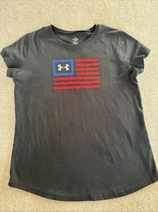 Youth Girls Under Armor XL American Flag Shirt - Picture 1 of 3