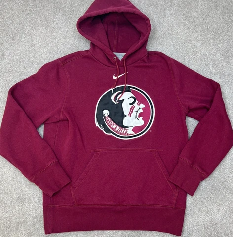 Nike Florida St. Hoodie Mens Medium Pullover Red Center Swoosh Seminoles Logo Cover