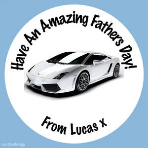 Pegatinas de cumpleaños personalizadas deportivas súper autos Best Dad Padres Día - 390 - Imagen 1 de 1