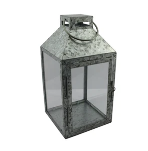 Better Homes & Gardens Galvanized Metal House/Lantern Candle Holder/ 13" Tall