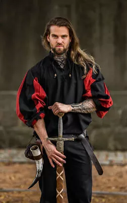 Camicia Landsknech Kilian Storico Medioevo LARP Pirata Cotone/lino NUOVO • 39.90€