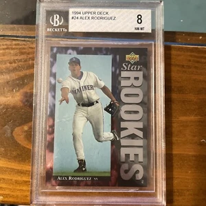 1994 Upper Deck Star Rookies #24 Alex Rodriguez Rookie Graded 8 NM-MT - Picture 1 of 2