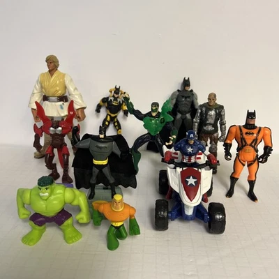 Lote de 11 Figuras Marvel Hero DC Batman Capitán América Hulk Bakugan Star Wars Foto 1 de 4