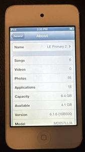 iPod 4ta Generación Táctil (8 GB) A1367 Envío Rápido Muy Bueno Usado Blanco 18 Aplicaciones para Niños - Imagen 1 de 5