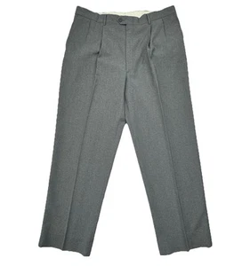 Bill Blass Gray Dress Pants Mens 38x32 Pleated Polyester Wool Bremen Trouser - Picture 1 of 10