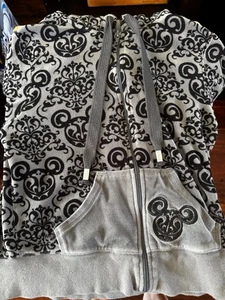 Disney Velour Black And Gray Children’s Small Zip Up Hoodie - Picture 1 of 6