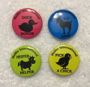 Vintage Färse International Knöpfe Ente Kuh Küken Ziege - Bild 1 von 2