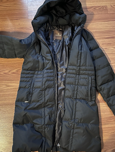 CANADA GOOSE Moncler cappotto lungo full zip imbottito designer inverno Parigi puffer nero taglia M