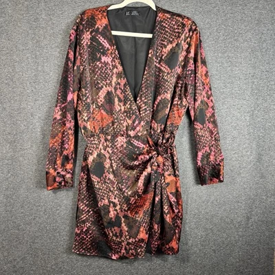 Vestido de mujer ZARA TRF Collection estampado de serpiente manga larga rojo negro rosa talla XL Foto 1 de 4