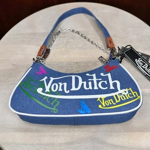 Neu mit Etikett von Dutch Schultertasche Denim Einheitsgröße Kette Y2K inspiriert schicke Streetwear - Bild 1 von 12