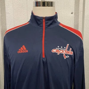 Adidas Washington Nationals NHL Herren Large LS 1/4 Zip Pullover Active Shirt Logo - Bild 1 von 11
