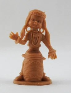 Vintage Native American Indian Toy Figure Tan Girl Playing Drum A242 Hong Kong - Picture 1 of 6