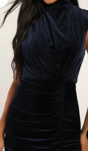 Lulus Kleid mittelblau Samt Größe M Einzelhandel 118 $ - Bild 1 von 6
