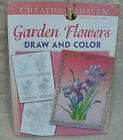 Creative Haven Garden Flowers Draw And Color By Marty Noble Paperback ~  New