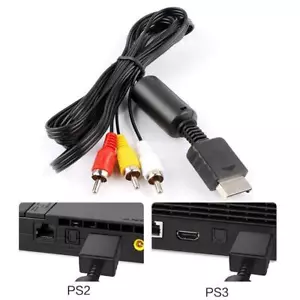 Rca AV Audio Video Cable TV For Playstation PS1 PS2 1.8m Adapter PS3 US - Picture 1 of 12