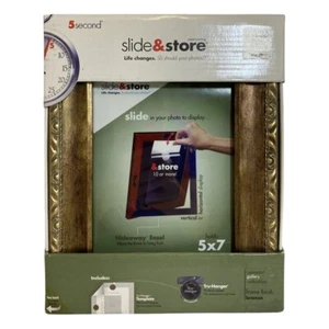 5 Second Slide & Store 5 x 7 Photos Bronze Tone Frame Camelot Gallery - Picture 1 of 6