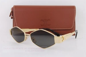 Occhiali da sole CELINE CL 40254U 30N oro/grigio scuro nuovi per uomo donna - Foto 1 di 7