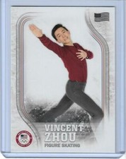2018 TOPPS OLYMPICS VINCENT ZHOU FIGURE SKATING FLAG PARALLEL CARD USA-18 ~ /99