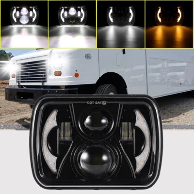For Freightliner MT-35 MT-45 MT-55 Step Van DOT 5x7" 7x6 LED Headlight Hi Lo DRL - Image 1 of 4