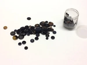 NEW! Jar of 200+ Buttons Assorted Random Black and Brown Plastic Buttons + Jar - Picture 1 of 7
