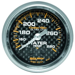 AUTO METER 4731 Carbon Fiber Mechanical Water Temperature Gauge 0-280 F  2 1/16 - Picture 1 of 1