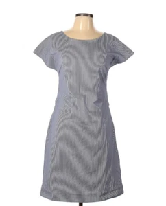 NWT Theory Andrizza W in Blue & White Striped Seersucker Twist Back Dress 8 - Picture 1 of 11