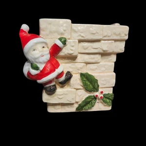 Vtg Christmas Relpo Santa Claus Planter 4.5" Climbing Chimney Made in Taiwan - Picture 1 of 7