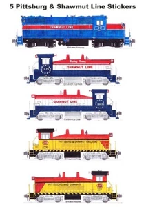 Locomotoras Pittsburg & Shawmut 5 pegatinas individuales Andy Fletcher - Imagen 1 de 1