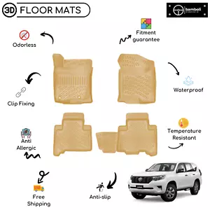 Alfombrilla de goma moldeada personalizada para Toyota Land Cruiser Prado J150 2009 - beige superior - Imagen 1 de 12