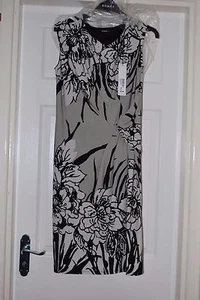 ROMAN ORIGINALS STRETCH PENCIL DRESS GREY,WHITE & BLACK SIZE 12 BNWT - Picture 1 of 5