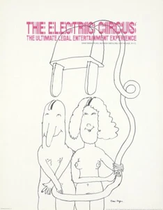 Original Vintage Poster Tomi Ungerer Electric Circus Nightclub 1960s Head Plug - Picture 1 of 1
