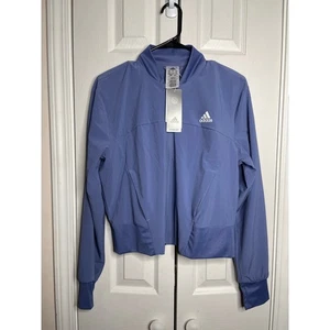 NEW Adidas Cropped Track Jacket Full Zip Purple Lilac Womens Size Medium - Picture 1 of 5