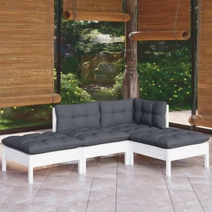 Garten Lounge Set Kissen Gartenmöbel Sofa 4-tlg. Massivholz Kiefer vidaXL - Bild 1 von 19