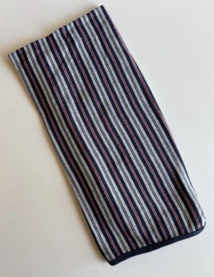 Purebaby baby grey blue red stripe organic cotton swaddling blanket wrap, VGUC - image 1 of 2