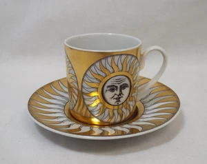 Rosenthal Fornasetti Soli Espresso Demitasse Tasse & Untertasse Gold Sun Germany - Bild 1 von 16