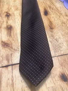 John Weitz Men's Vintage Polyester Tie 56" X 3.75" Brown w/ tiny white specks - Picture 1 of 6