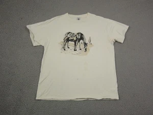 Camisa Caballo De Colección Para Hombres Grande Crema Western Farm Country Camiseta Rancho Vaquero Años 90 - Imagen 1 de 16