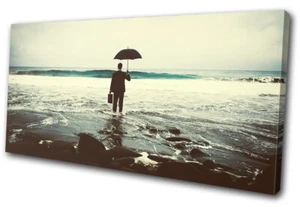 Quadro Stampa Ufficio Operaio Mare Surrealismo Fantasia SINGOLA TELA WALL ART - Foto 1 di 1