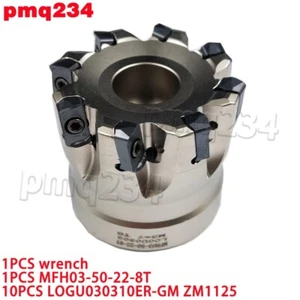 1PZ MFH03-50-22-8T Fresatrice a faccia Utensili +10P LOGU030310ER-GM ZM1125 - Foto 1 di 6