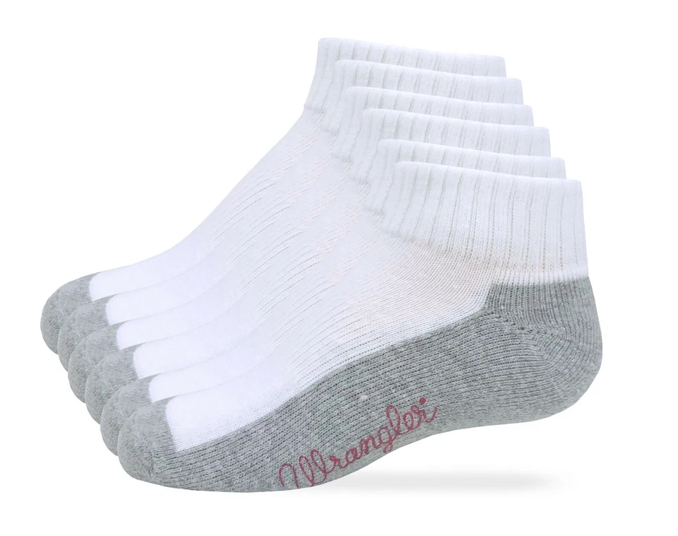 Paquete de 6 pares de calcetines deportivos Wrangler de algodón para jóvenes niños niñas Foto 1 de 4