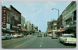 1959 Fond du Lac WI South Main Street, Sears W.T. Grant Rexall Drug UNP Postcard - Picture 1 of 5
