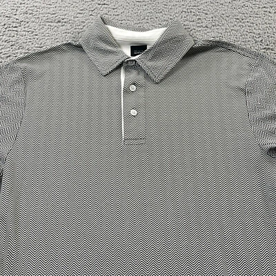 Saks Fifth Avenue Polo Shirt Men's Small Black Label Pima Cotton Geometric - Image 1 of 4