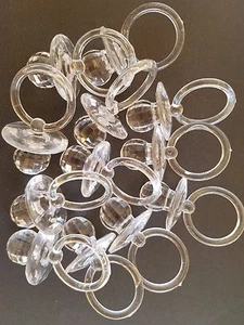 24 chupetes transparentes grandes de lujo para baby shower juego favores premios decoraciones - Imagen 1 de 4
