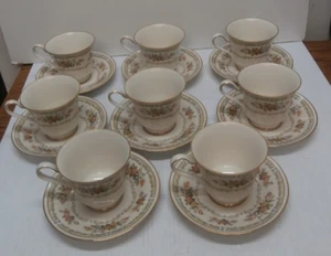Noritake Ivory China Tea Cup & Saucer Set Lot Of 8 7236 Floral Pattern Homage - Picture 1 of 10