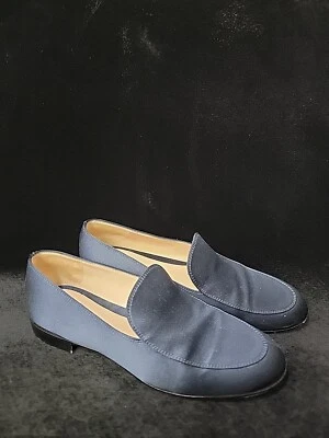 Women's Gianvito Rossi Blue Satin Loafers Size 36 1/2 Made In Italy  Foto 1 de 4