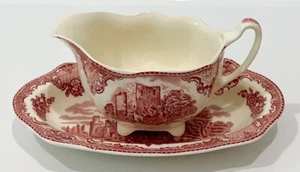 JOHNSON BROS England OLD BRITAIN CASTLES Neu Etikett SAUCE BOAT & UNDERRAY STAND - Bild 1 von 6