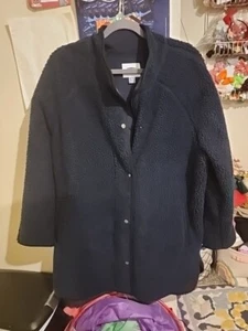 navy xl euc mock neck sherpa womens jacket old navy - Picture 1 of 9