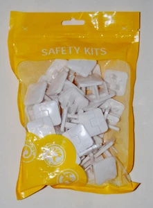 New 40pc Baby Proof 3-prong US Outlet Safety Covers - White Plastic - Picture 1 of 5