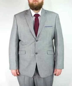 Mens Two Piece Suit Light Grey XL CAVANI Big & Tall Plus Size 62 Inch Chest - Picture 1 of 6