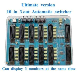 EUR SCART Automatik 10 in 3 Out Verteiler Konverter Automatik Trennbrett - Bild 1 von 10